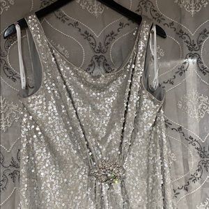 Silver sequin formal gown size 24